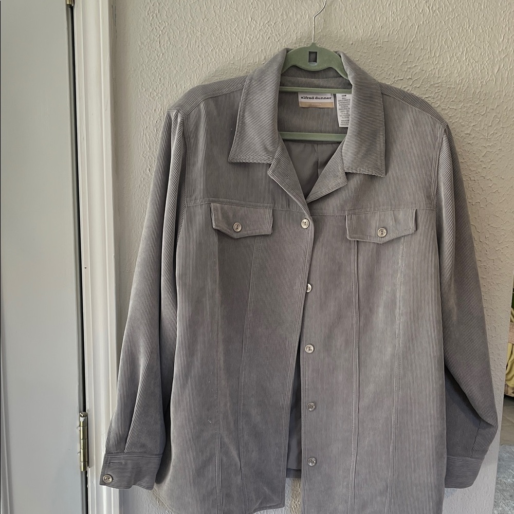 Alfred Dunner Gray Corduroy Jacket size 20W